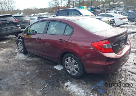 2012 Honda Civic Lx from USA, damaged, VIN 2HGFB2F52CH559635